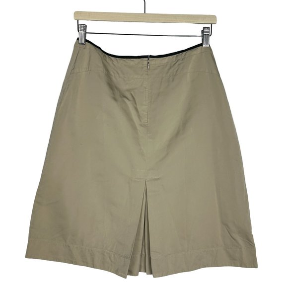 Lida Baday Skirt Womens 10 Tan Silk‎ Blend Pleated Lined Back Slit Officecore - Picture 3 of 15